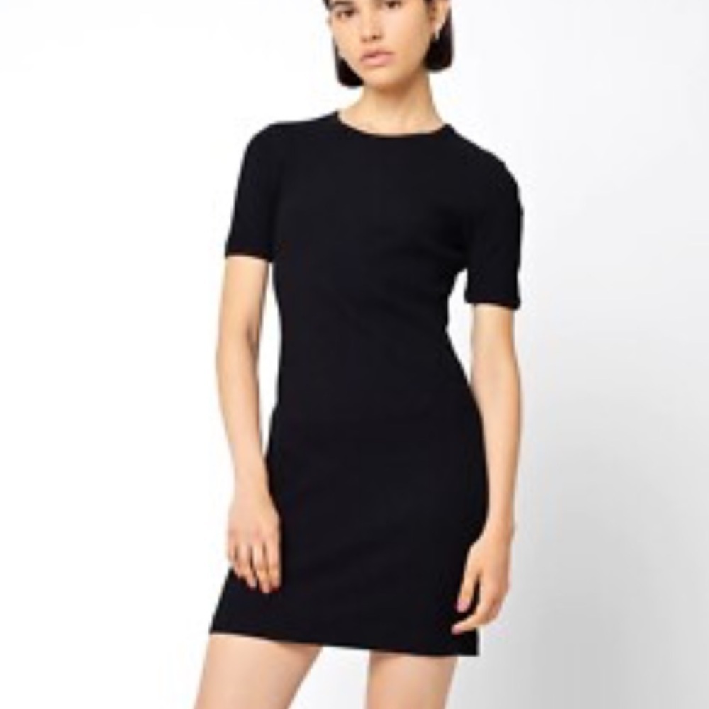 John Elliott JOHN Rib Mini Dress Black Short Sleeve Bodycon Dress
